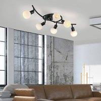 JUST LIGHT. GmbH JUST LIGHT. Loki ceiling light, 6-bulb, black, iron, glass