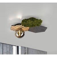 JUST LIGHT. GmbH JUST LIGHT. Green Hex ceiling light, iron, wood, moss