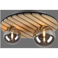 JUST LIGHT. GmbH JUST LIGHT. Green Stika ceiling light, round, 2-bulb, wood