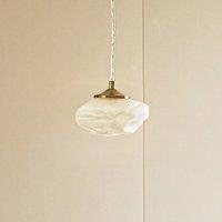 Lindby pendant light Piatra, opal/brass, glass, 16 cm, G9