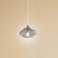 Lindby pendant light Piatra, smoke/brass, glass, 16 cm, G9