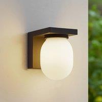 Lucande outdoor wall light Ovaali, glass, dark grey, IP65