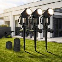 Briloner LED garden spike spotlight 3928035 12 V 3x extension black 4 cm