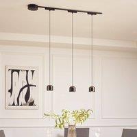 Lindby 48V Lumaro track lighting system, pendant, cylinder, 3-bulb, black