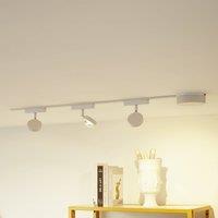 Lindby 48V Lumaro track lighting system, spots, 3-bulb, white, 7.3cm