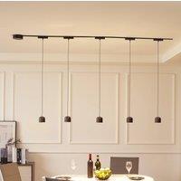 Lindby Track lighting system 48V Lumaro, pendant, cylinder, 5-bulb, black