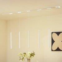 Lindby Track lighting system 48V Lumaro, pendant, tube bulb, 5-bulb, white, CCT