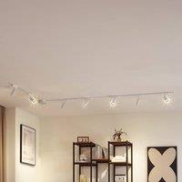 Lindby Track lighting system 48 V Lumaro, spots, 7-bulb, white, 4cm, dimmable