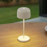 Lucande LED table lamp Quill, beige, CCT, dimmable