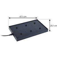 Lucande Quill charging station, black, polycarbonate, 6 lights