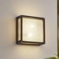 Lucande Aurelien outdoor wall lamp, anthracite, sensor, 25x25 cm