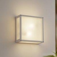 Lucande Aurelien outdoor wall lamp, white, sensor, 25 x 25 cm