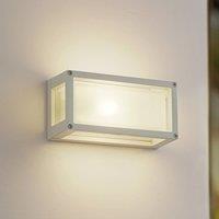 Lucande Aurelien outdoor wall lamp, white, glass, 12.5 cm, IP54