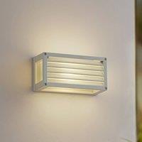 Lucande Aurelien outdoor wall lamp, white, 12 cm, striped, IP54