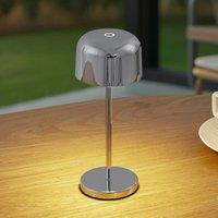 Lucande LED table lamp Quill, chrome, CCT, dimmable