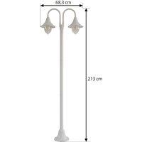 Lindby Madea outdoor light, white, 2-bulb, 213 cm, E27, IP44