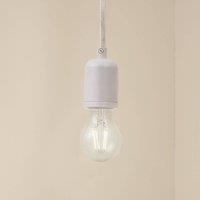 Lindby Hattie pendant light, white, 4.7 cm, metal, E27