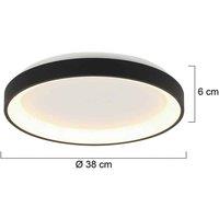 Steinhauer LED ceiling light Ringlede, black, height 6 cm, 38 cm