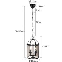 Steinhauer Pimpernel pendant light, 23 cm, black, smoke grey glass