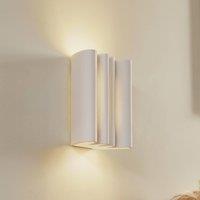 Lindby Novali wall light, white, plaster, up/down, 26 cm, G9