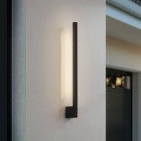 Lindby Neano LED wall light, 60cm, black, metal, IP54