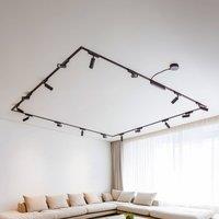 Lindby Track lighting system 48V Lumaro spots 16-flg. black 4cm dimmable