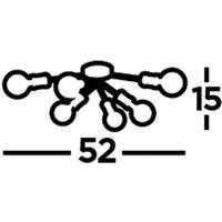 Searchlight Dance ceiling light, 6-bulb, black, metal, E27, 52 cm