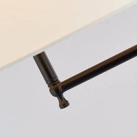 Searchlight Munich floor lamp, black/white, linen, E27, adjustable