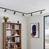 Lindby single-circuit track lighting system Linaro, GU10, 5-bulb, black
