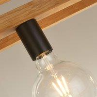 Searchlight Square pendant light, 4-bulb, 90 cm long, bamboo, E27