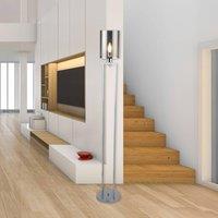 Searchlight Catalina floor lamp, glass, chrome/smoke-coloured, E27, 144 cm
