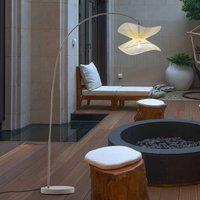 Lindby outdoor floor lamp Valdorin, beige, 199 cm, IP44