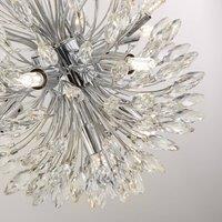 Searchlight Peacock pendant light, chrome/clear, crystal glass, 37 cm, G9