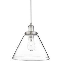 Searchlight Pyramid pendant light, silver/clear, glass, 29 cm, E27