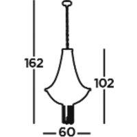 Searchlight Baguette pendant light, black/brass, glass, E14, 162 cm