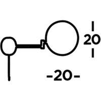 Searchlight Magnifying LED mirror, chrome-coloured/frosted, IP44, 20 cm