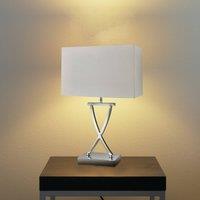 Searchlight Club table lamp, chrome/white, 35.5 cm high, textile, E14