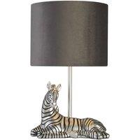 Searchlight Zebra table lamp, black/silver, synthetic resin, 26 cm, E27