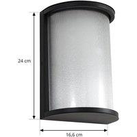 Lindby Calvik LED outdoor wall light, black, ribbed, IP44