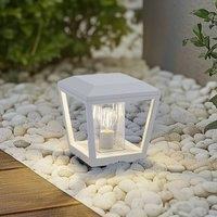 Lucande pillar light Dunia, white, metal, 24cm, E27, IP54