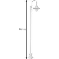 Lindby outdoor light Daphne, 220 cm, white, metal, E27