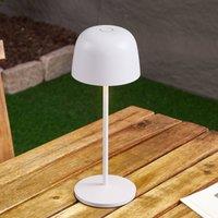 Lindby LED rechargeable table lamp Arietty, white, dimmable, IP65