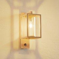 Lucande outdoor wall light Ferda, sensor, hanging, beige, IP44