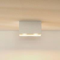 Lucide Bodi downlight, angular, white, GU10, 2-bulb, aluminium