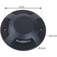 Lucande LED floor spotlight Jeffrey, black, 4-bulb, 20 cm