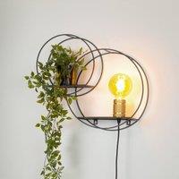 Lucide Circle wall light, black, 38 cm, E27