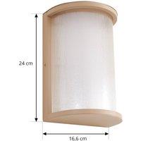 Lindby Calvik LED outdoor wall light, beige, ribbed, IP44