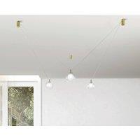 miloox by Sforzin Aladino pendant light, 3-bulb, clear/gold, glass, decentralised