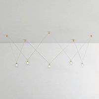 miloox by Sforzin Aladino pendant light, 5-bulb, clear/gold, glass, decentralised