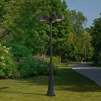 Prios LED outdoor light Thorus, 204 cm, black, 3-bulb, IP44